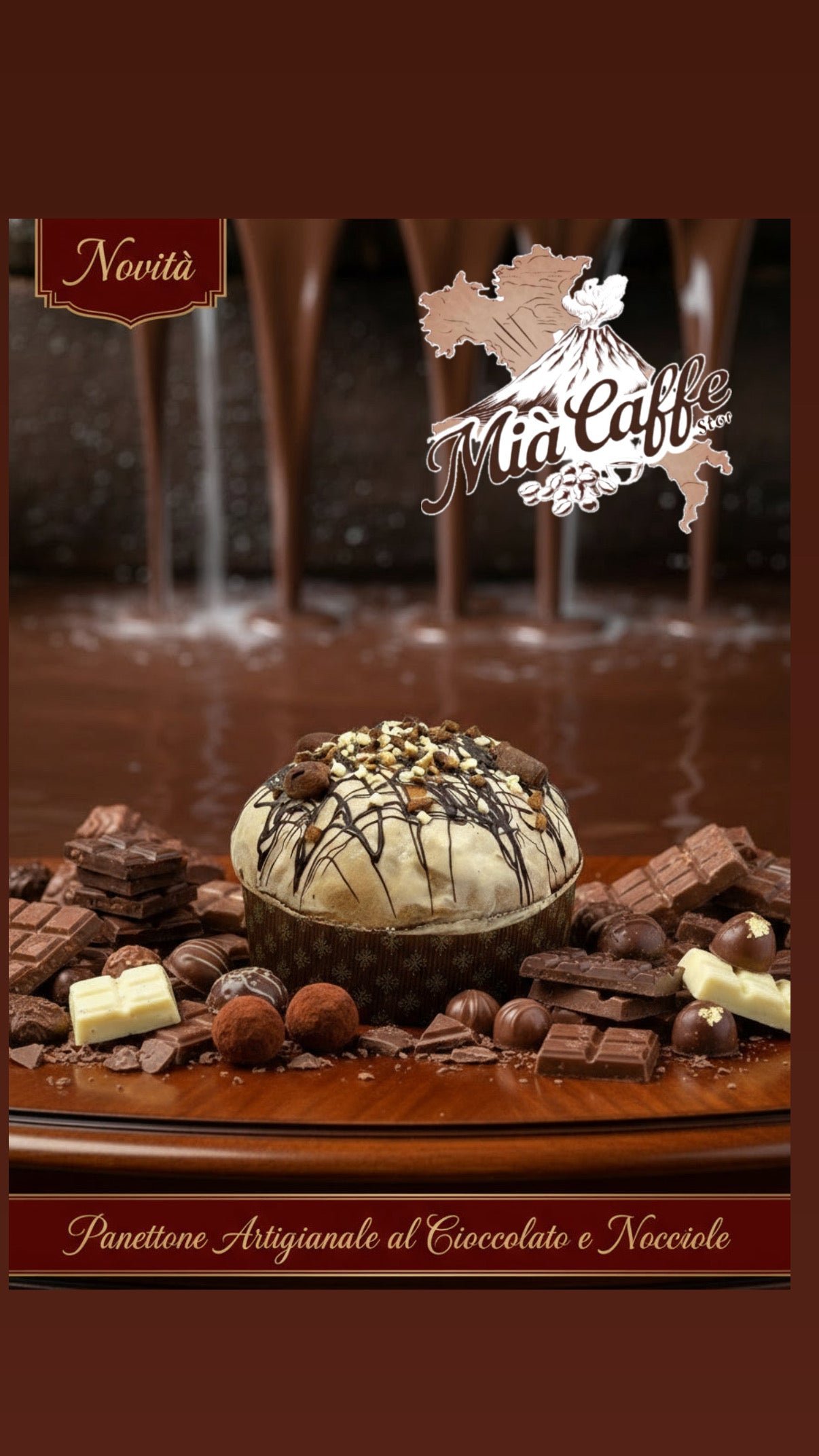 Panettone Artesanal Siciliano de Chocolate y Avellana Bueno 1.1 Kg