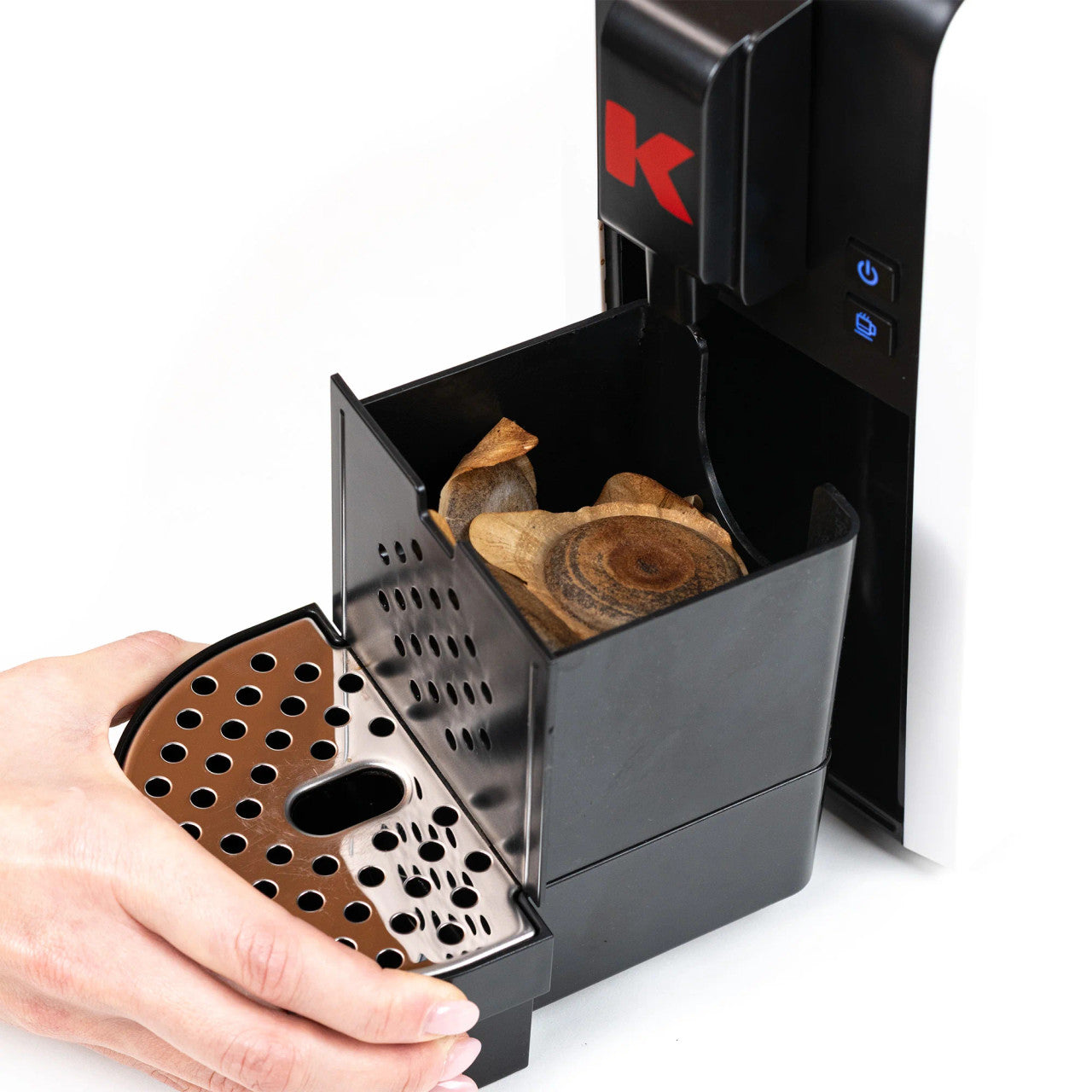 White Kimbo Pod Coffee Machine with Automatic Ejection, with 50 Free Pompei Pods