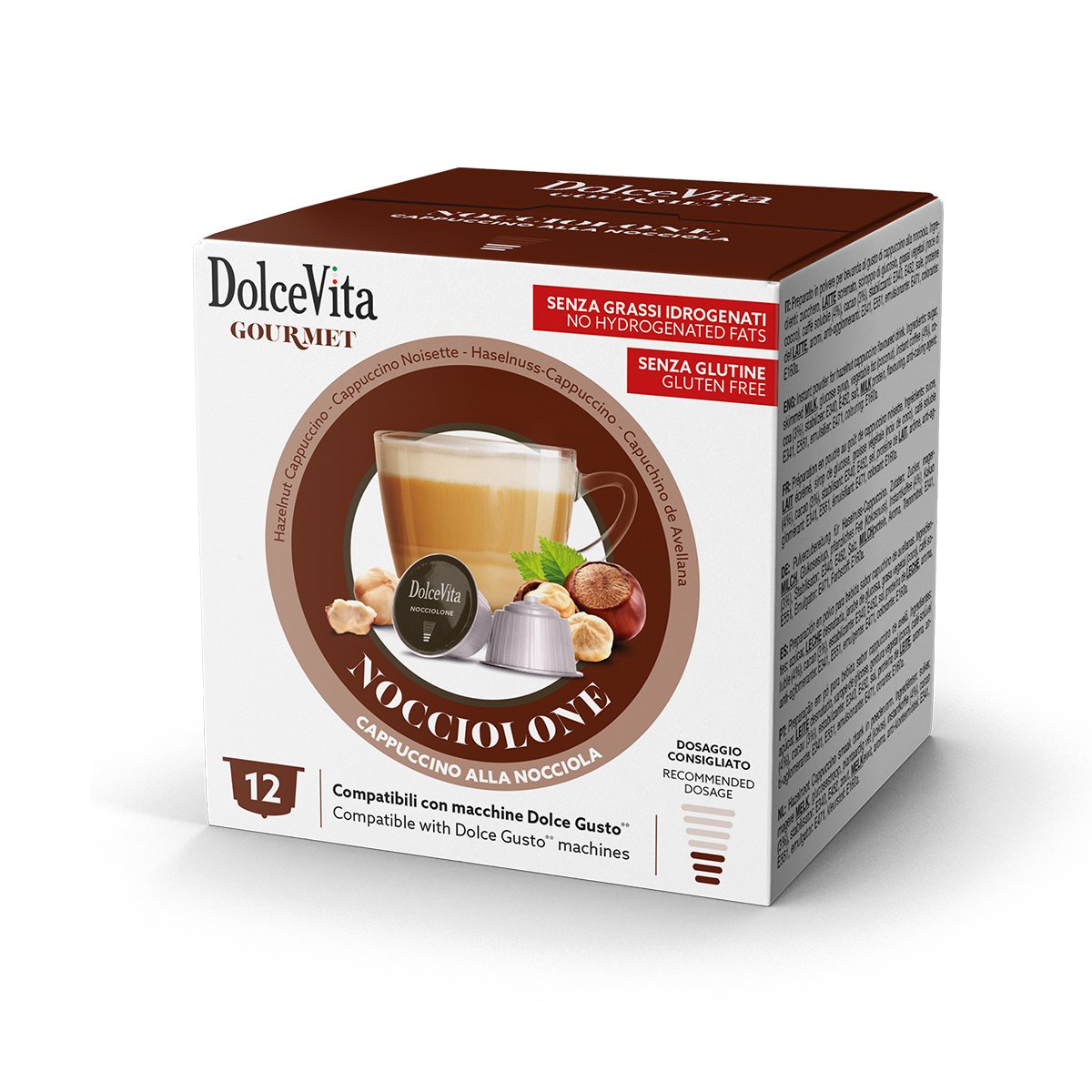 Bebidas Dolce Vita Compatible con Dolce Gusto Nocciolone 12pz