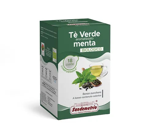 SanDemetrio Cialda E.s.e Té Verde Aromatizado con Menta Bio 18pz