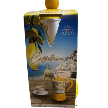 Caffettiera Moka Siciliana – Decoro Limoni di Sicilia 1 Tazze