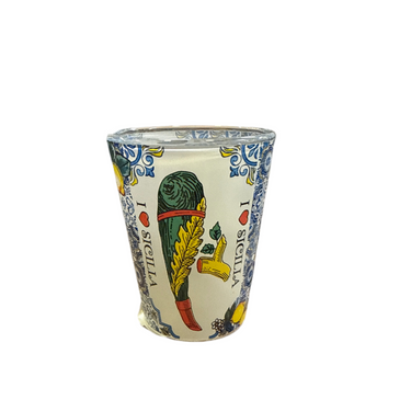 Bicchierini da Caffè Siciliano 4pz + Sotto Bicchierini 4pz