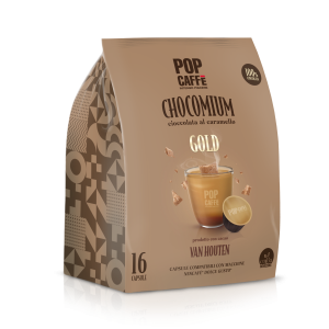 Pop Caffe Getränke kompatibel mit Dolce Gusto E-Gusto Chocomium Dark Gold 16 Stück