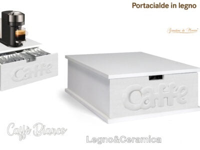 March Gardens Wooden Pod Holder White Coffee Sign