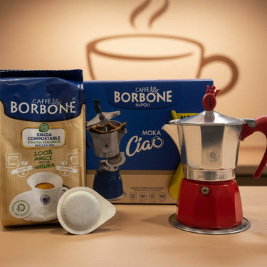 Borbone Caffettiera MokaCiao Rosso Cialde
