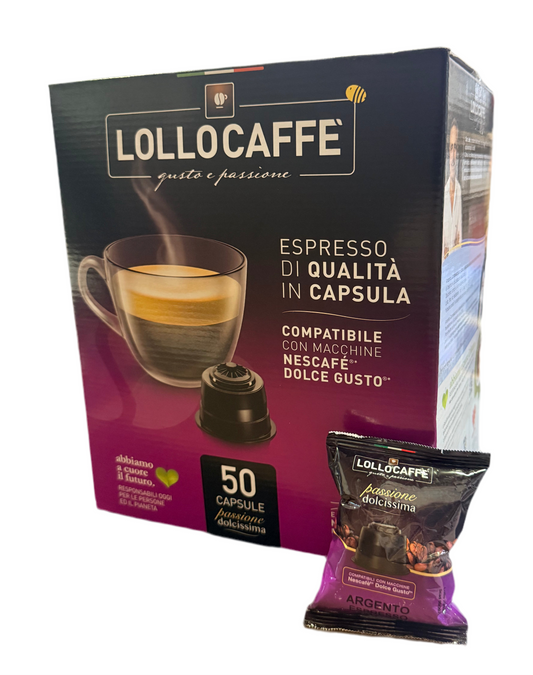 Lollo Caffe Compatibile Dolce Gusto Argento 50pz