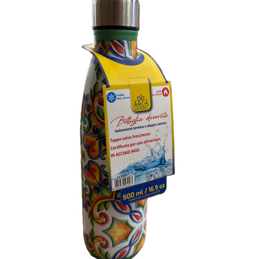 Borraccia Termica Siciliana – Eleganza Mediterranea in Acciaio Inox 500ml