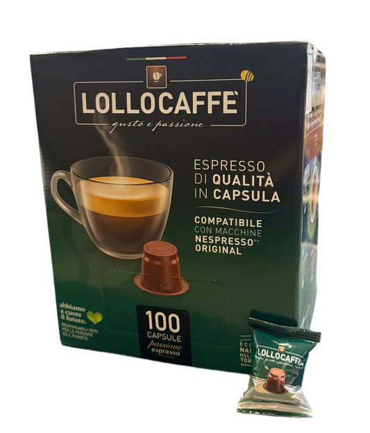 Lollo Caffe Compatibile Nespresso Argento 100pz
