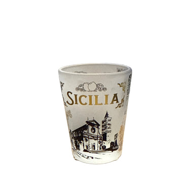 Bicchierini Opaco e Oro da Caffè Siciliano 4pz + Sotto Bicchierini 4pz