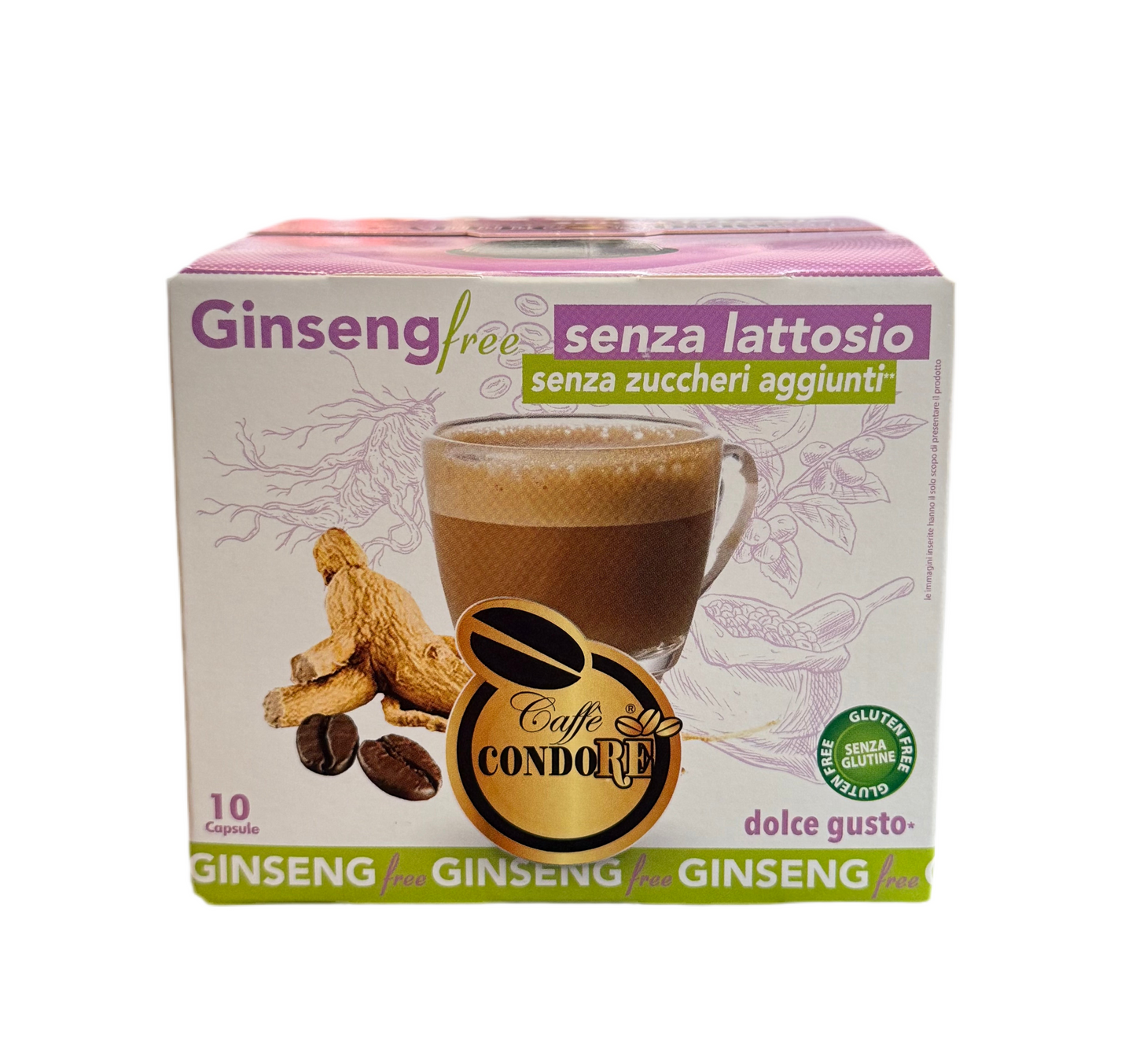Bevande Condore Compatible Dolce Gusto Ginseng Lactose-Free and Sugar-Free 10pcs
