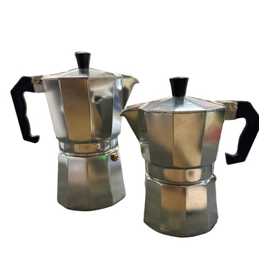 Set Duo Caffettiere Moka in Alluminio Tradizione Italiana 3 Tazza e 6 Tazze
