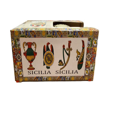 Mug Sicile en céramique avec coffret cadeau, décorations 4 As siciliennes