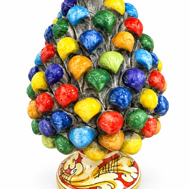 Multi-Colored Sicilian Ceramic Pine Cone 1pc