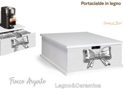 March Gardens Wooden Waffle Holder Silver Bow