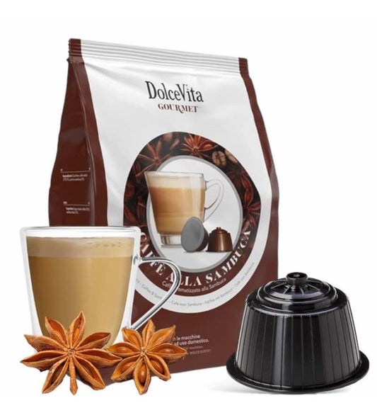 Getränke Dolce Vita kompatibel mit Dolce Gusto Caffè Alla Sambuca 16 Stück