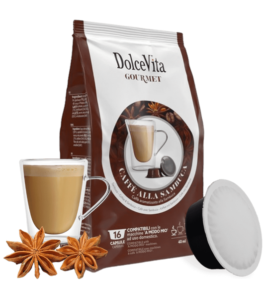 Sweet Life Compatible with Lavazza A Modo Mio Sambuca Coffee 16pcs