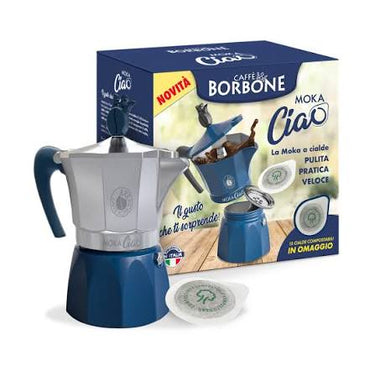 Borbone Cafetière MokaCiao Bleue pour dosettes