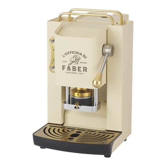 Macchina da Caffè Faber Pro Deluxe Ottone Cialda E.s.e Sabbia Avorio